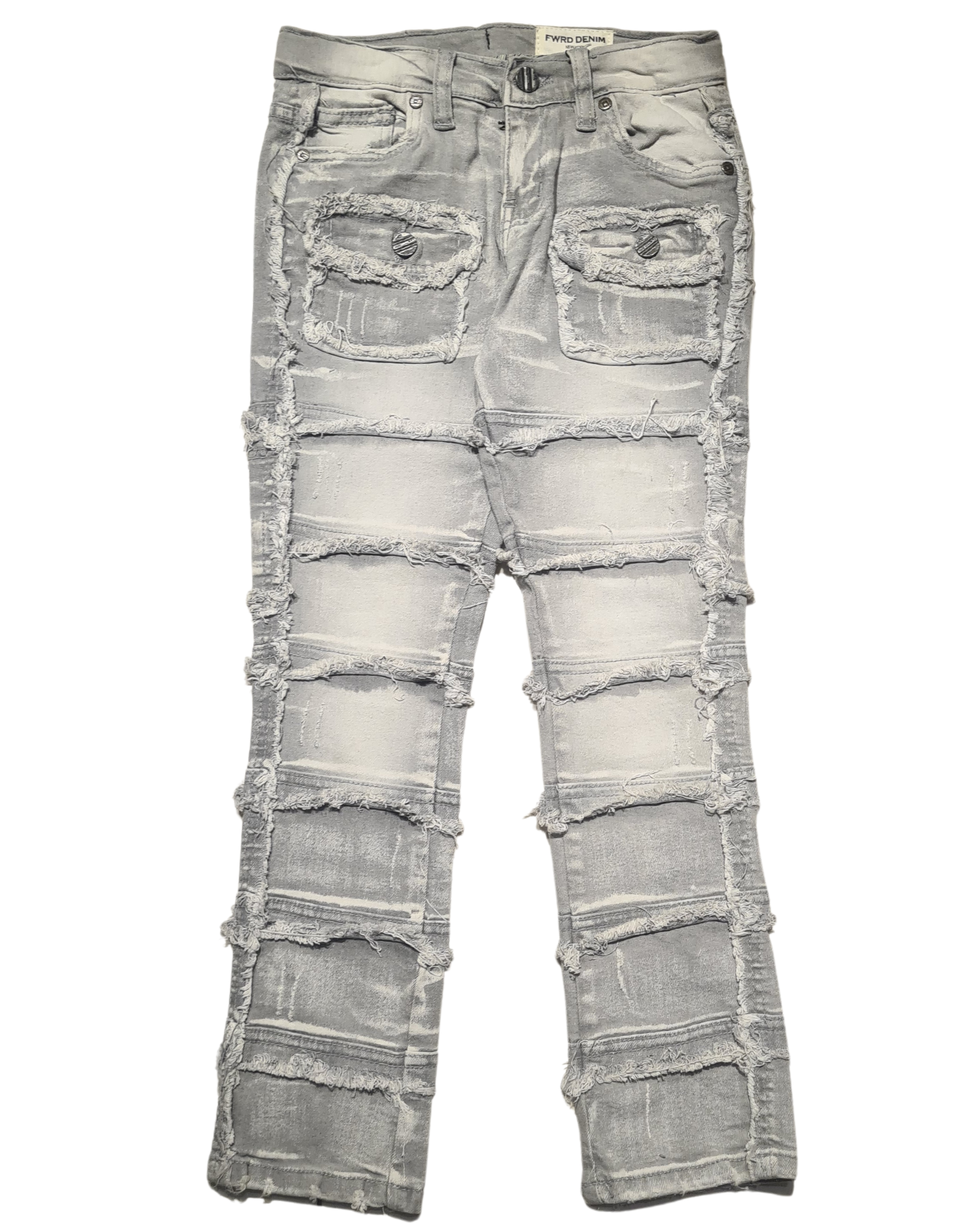 Kids Patchwork Stacked Jeans 33958K