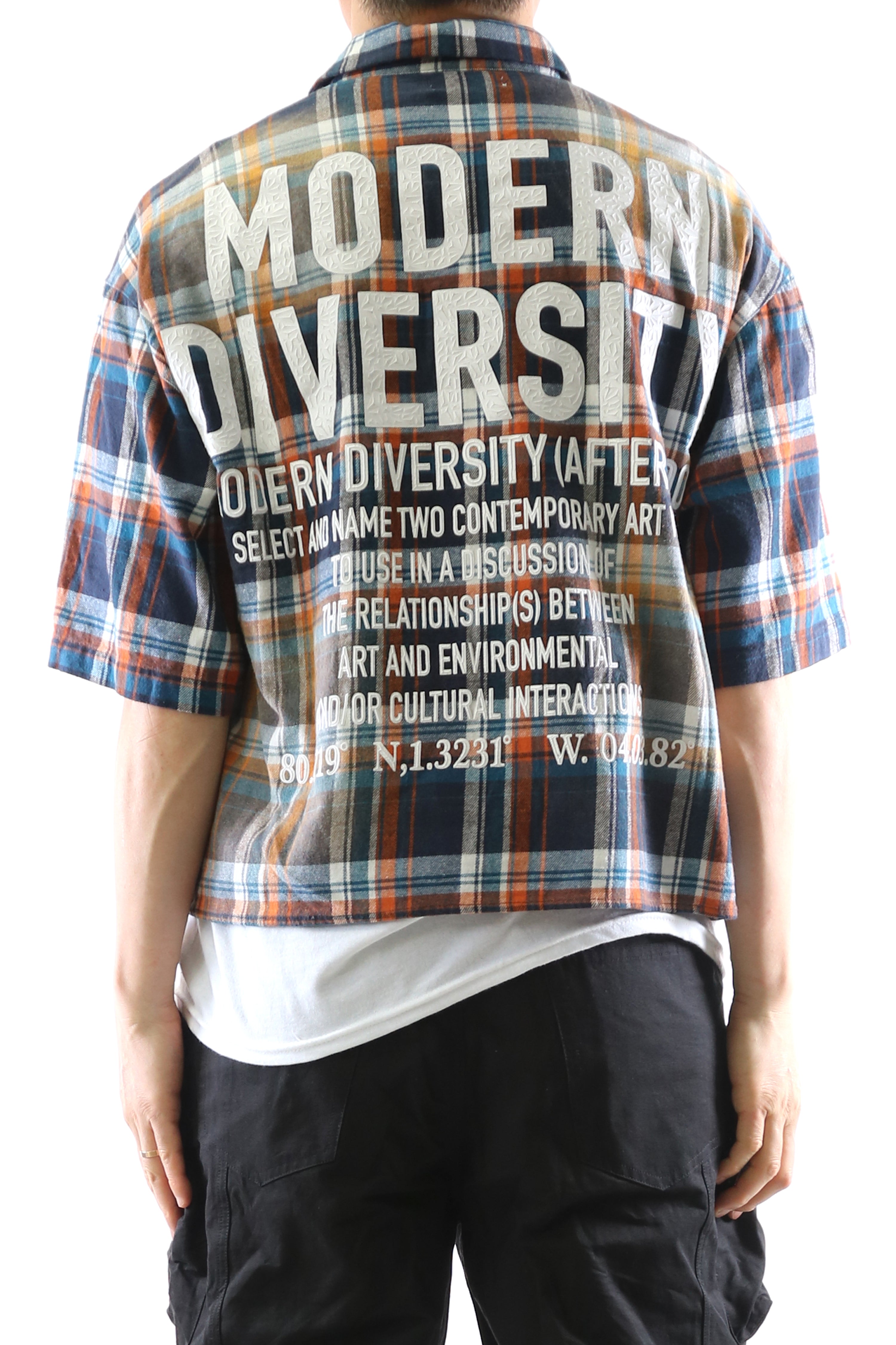 New Role Washed Flannel Crop Top Button Down Shirt