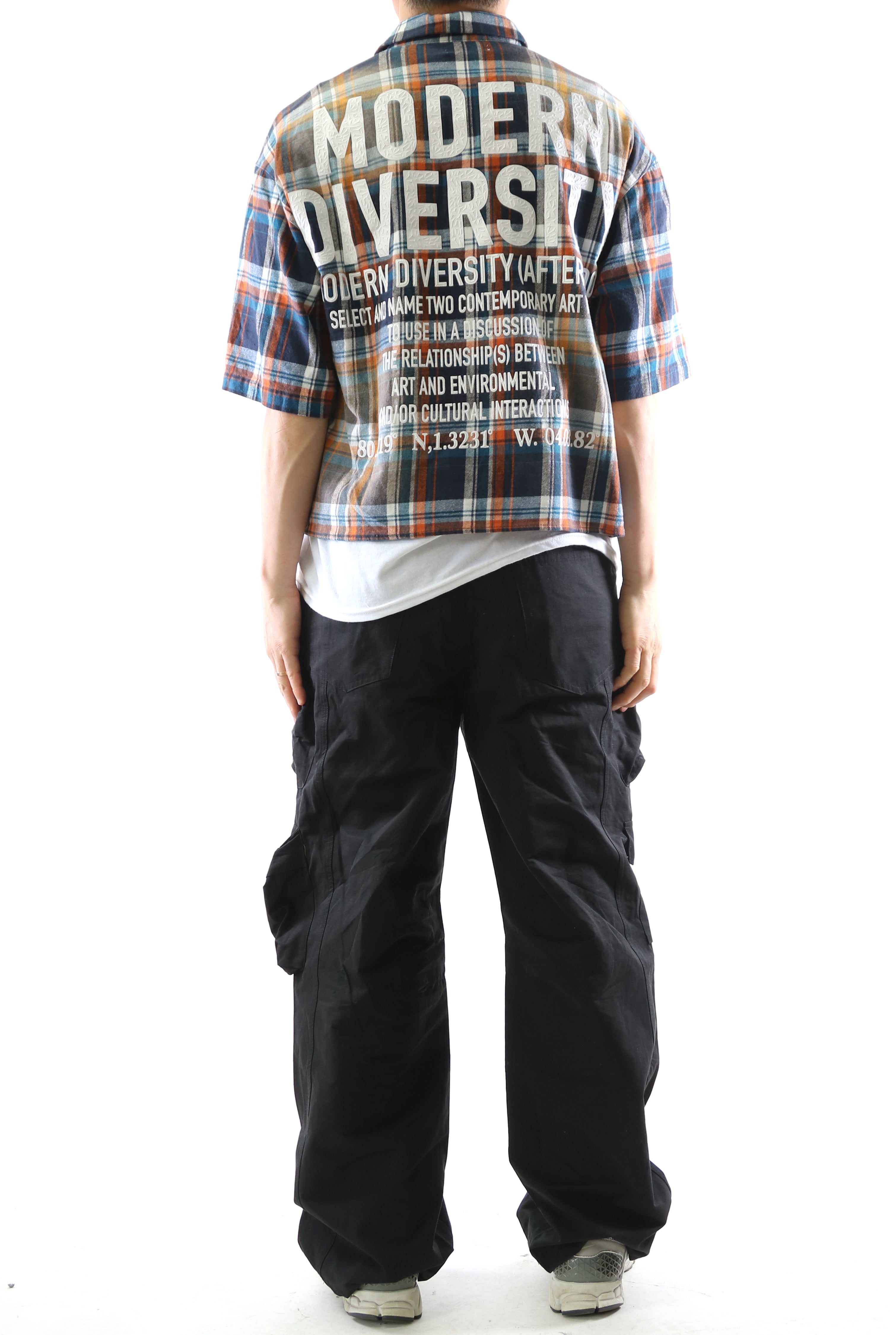 New Role Washed Flannel Crop Top Button Down Shirt