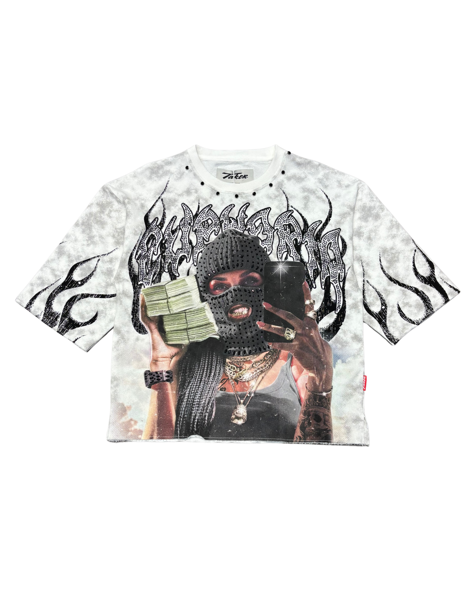 Mens In Clouds Cropped Shirt T5217
