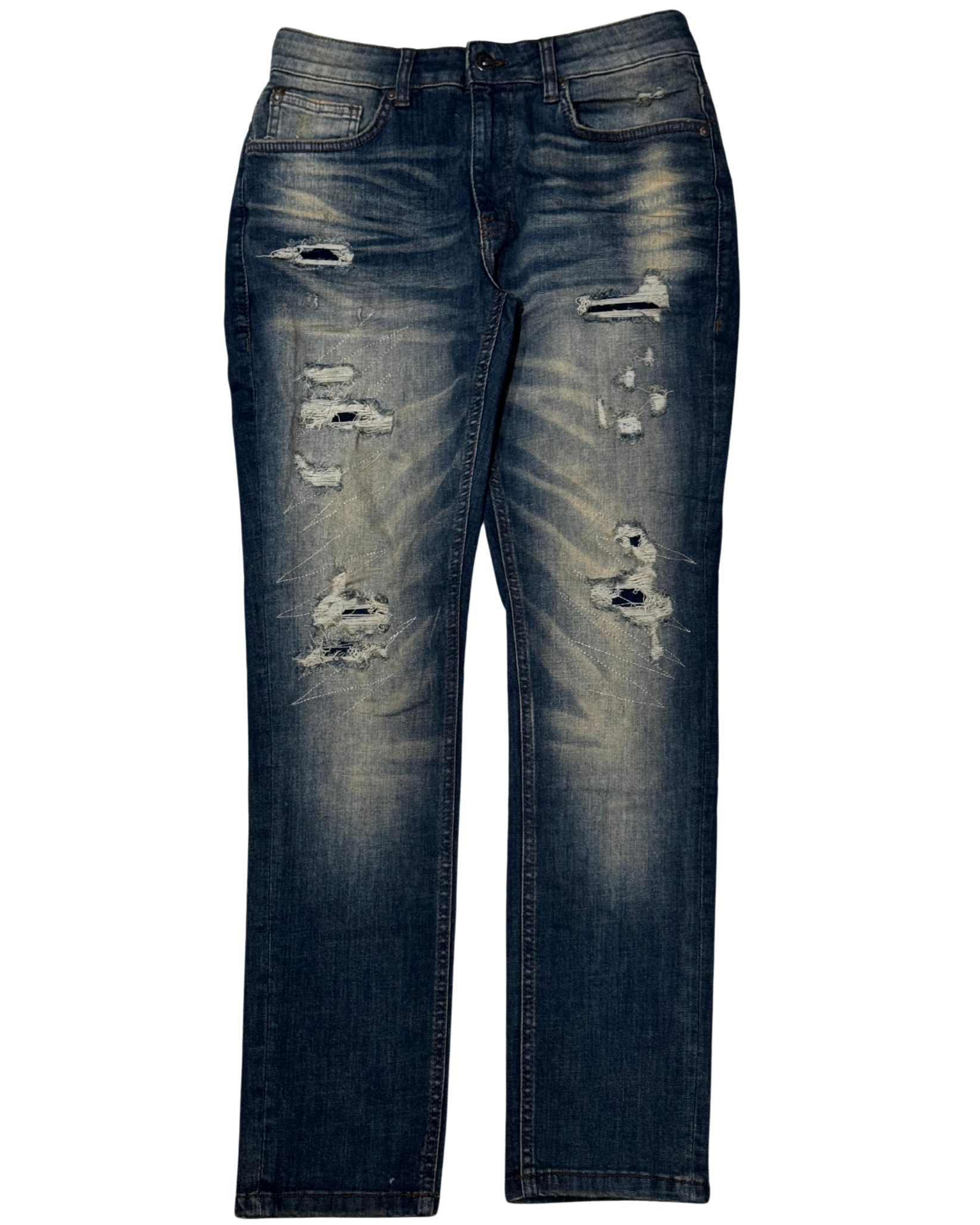 Ripped and Repaired Skinny Jean 80382