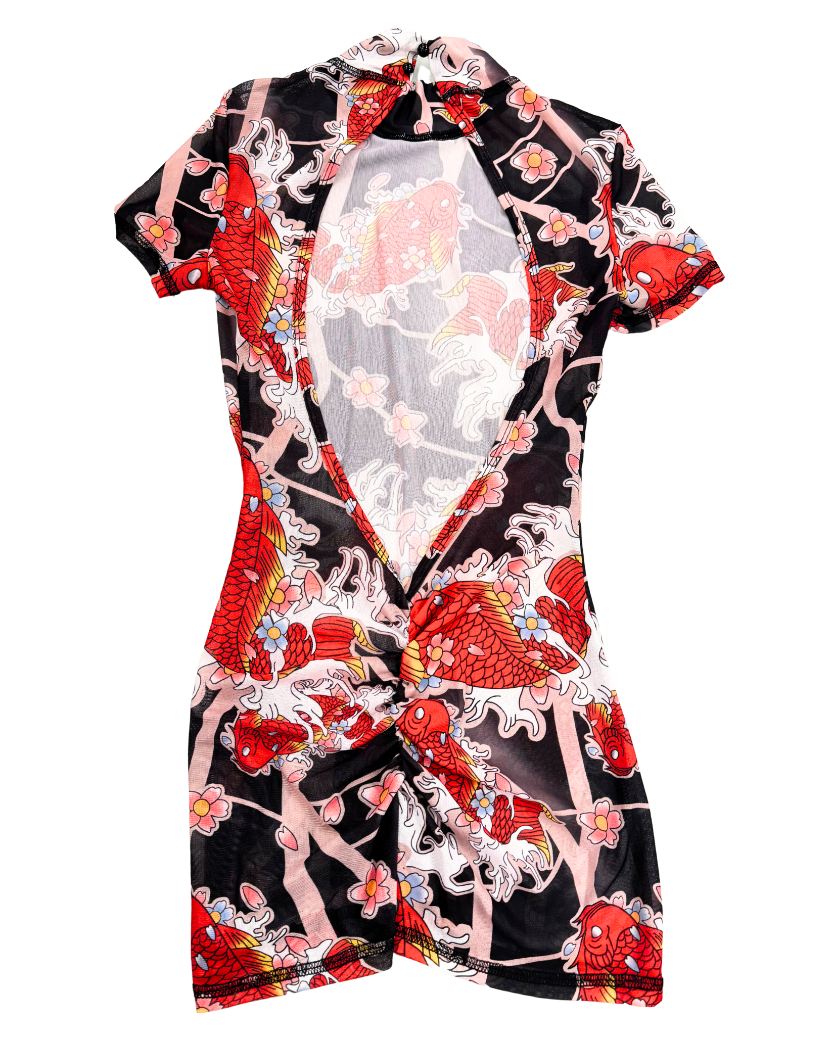 Sea Sip Mesh Print Mini Dress