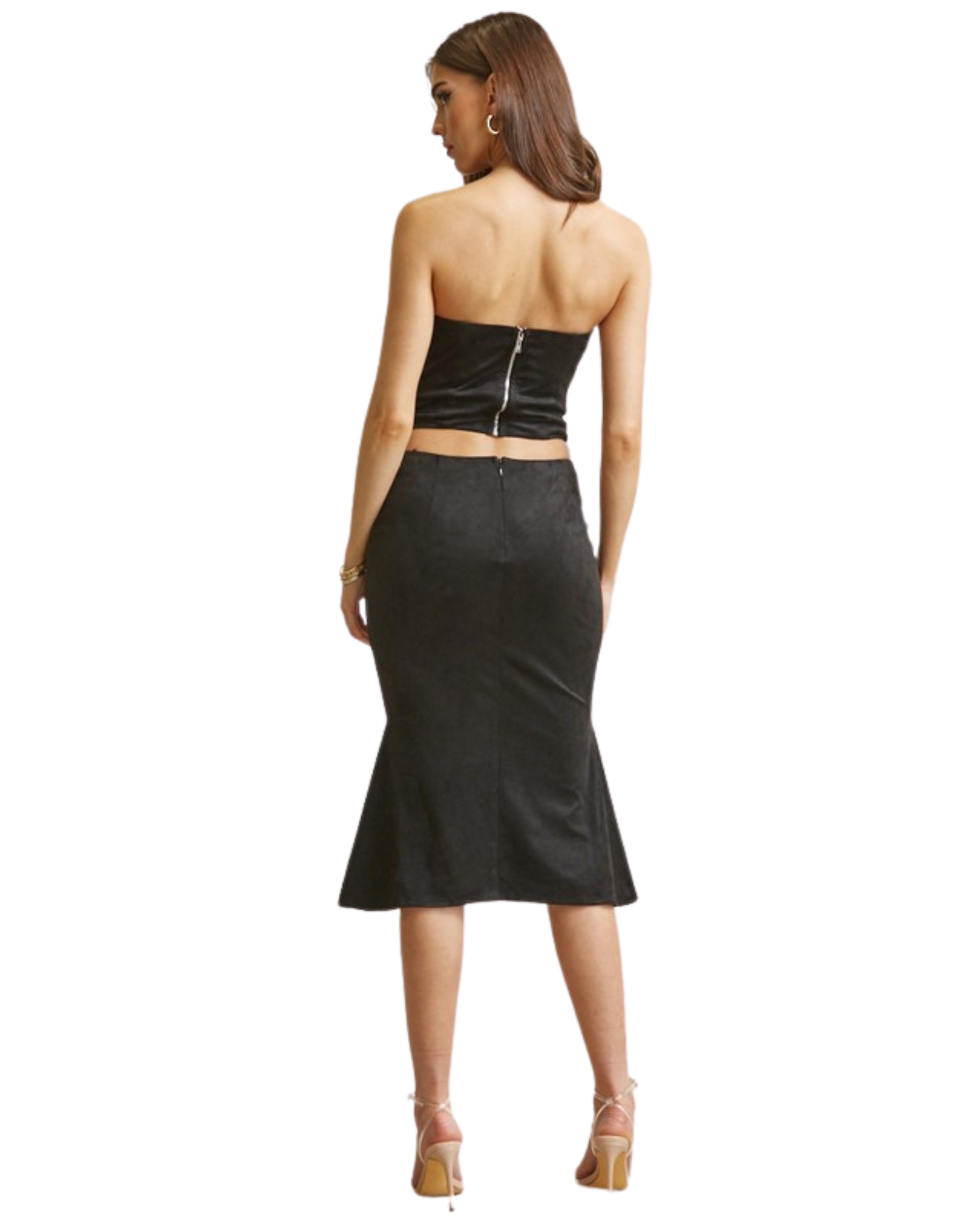 Moss Faux Lace Up Corset