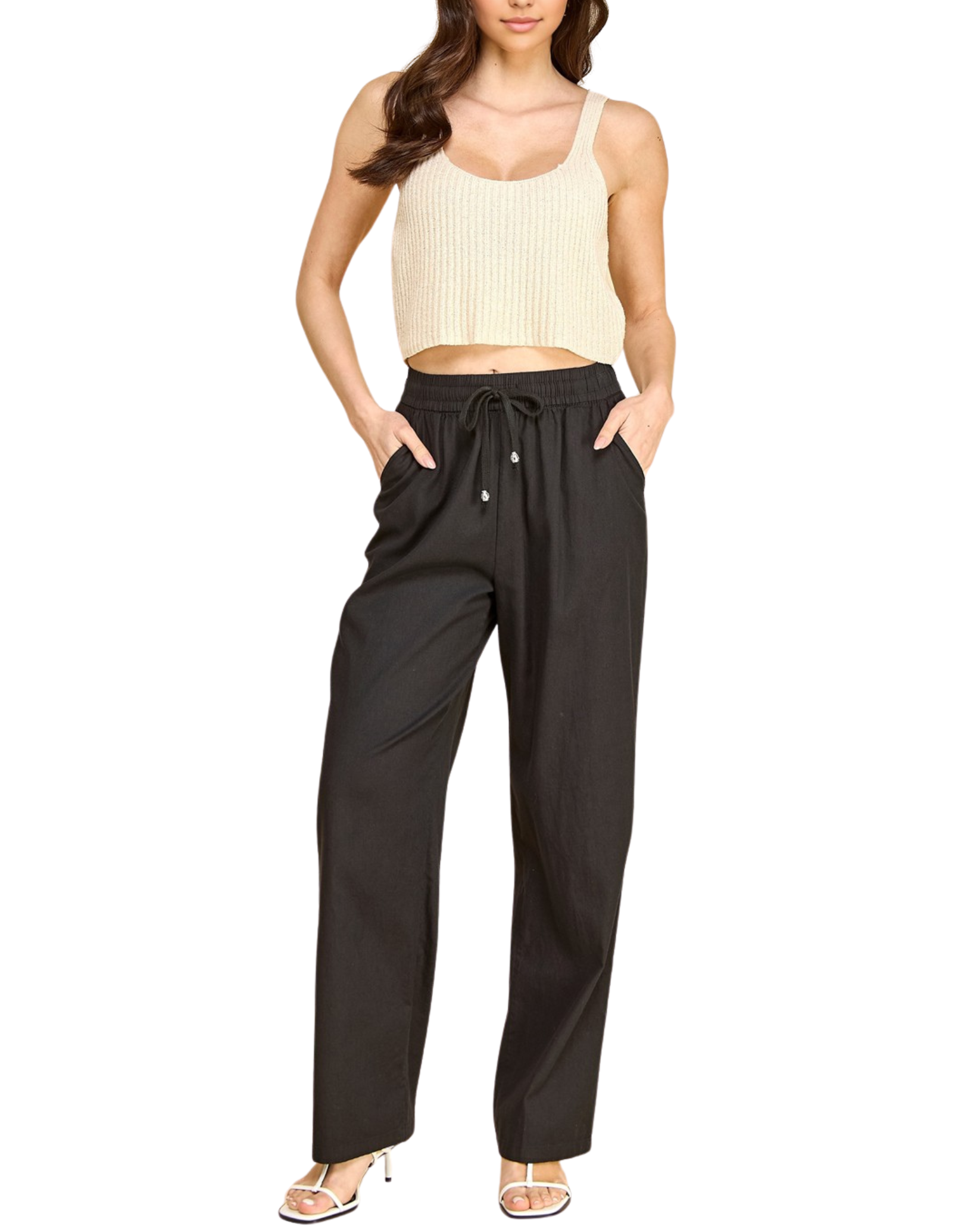 Linen Drawstring Loose Sweatpant