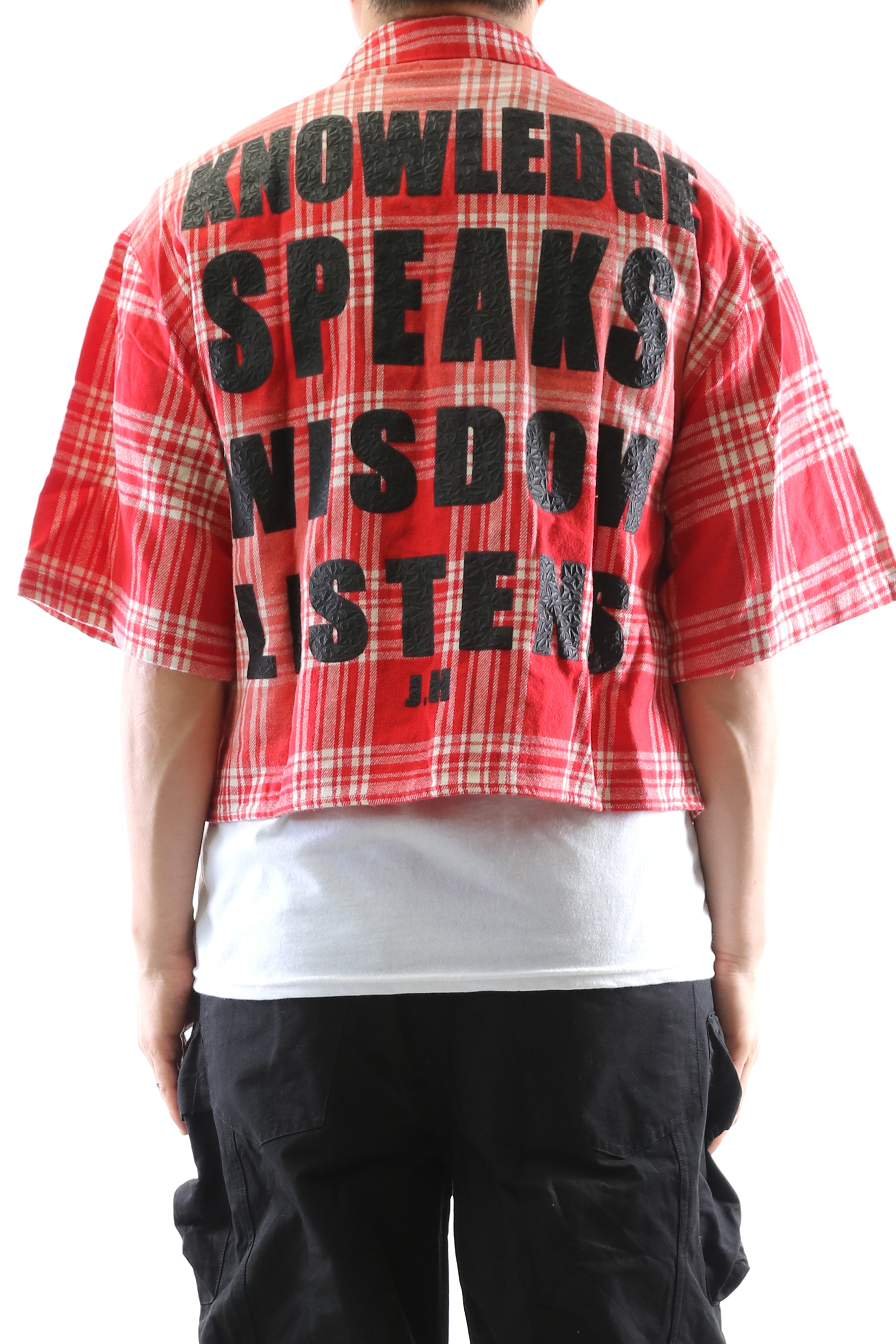 New Role Washed Flannel Crop Top Button Down Shirt