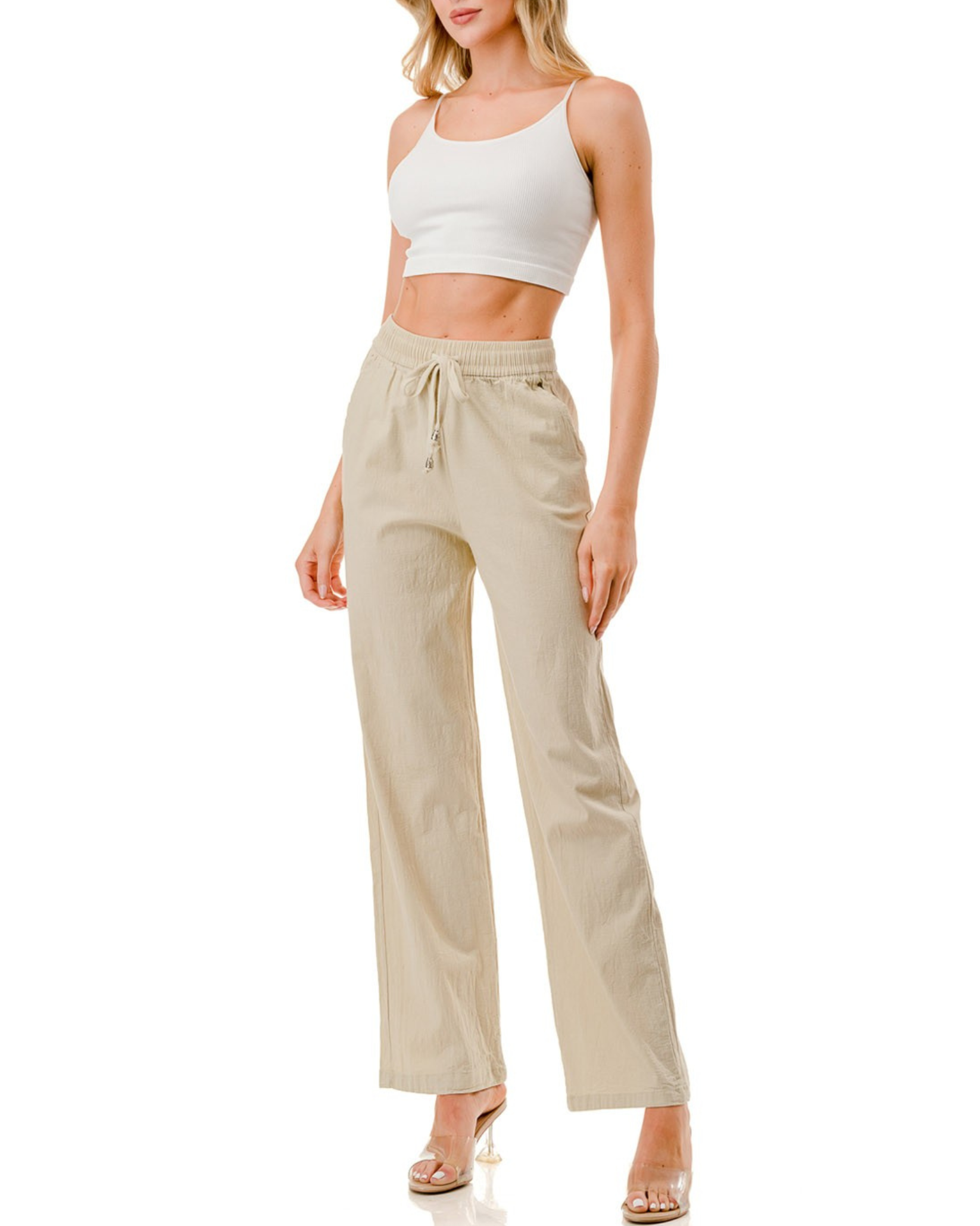 Linen Drawstring Loose Sweatpant