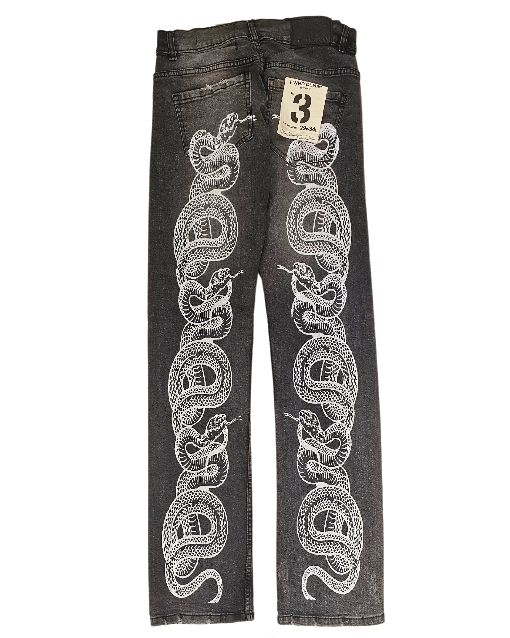 Snake Printed Denim Jean