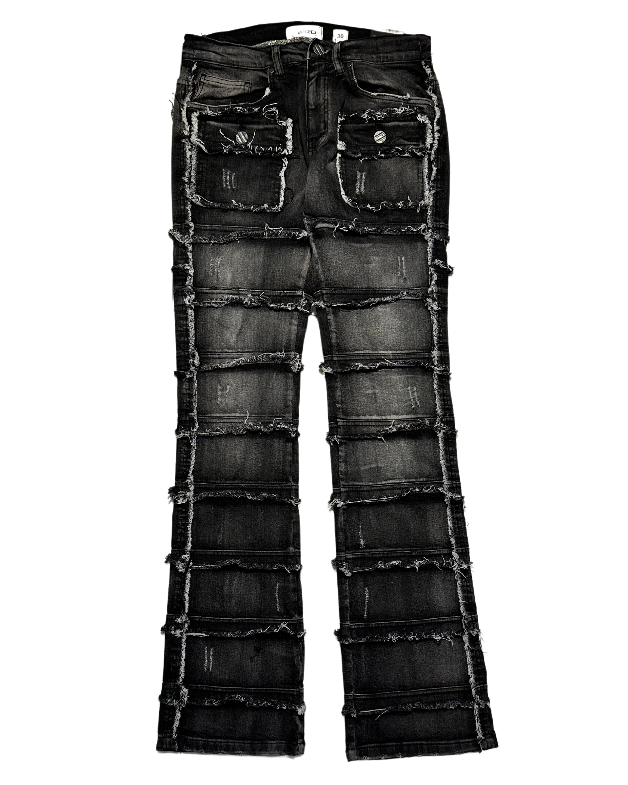 Patchwork Stacked Jeans 33958