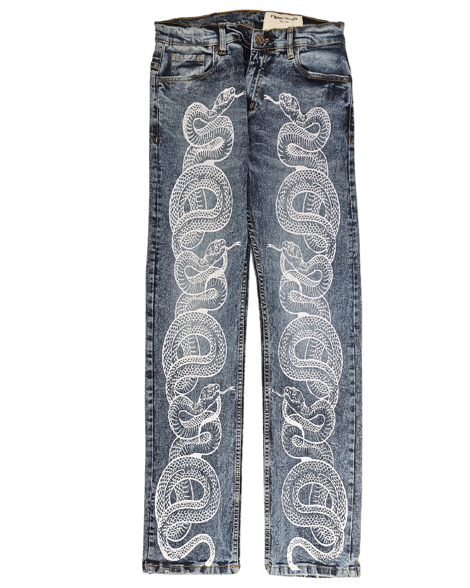 Snake Printed Denim Jean