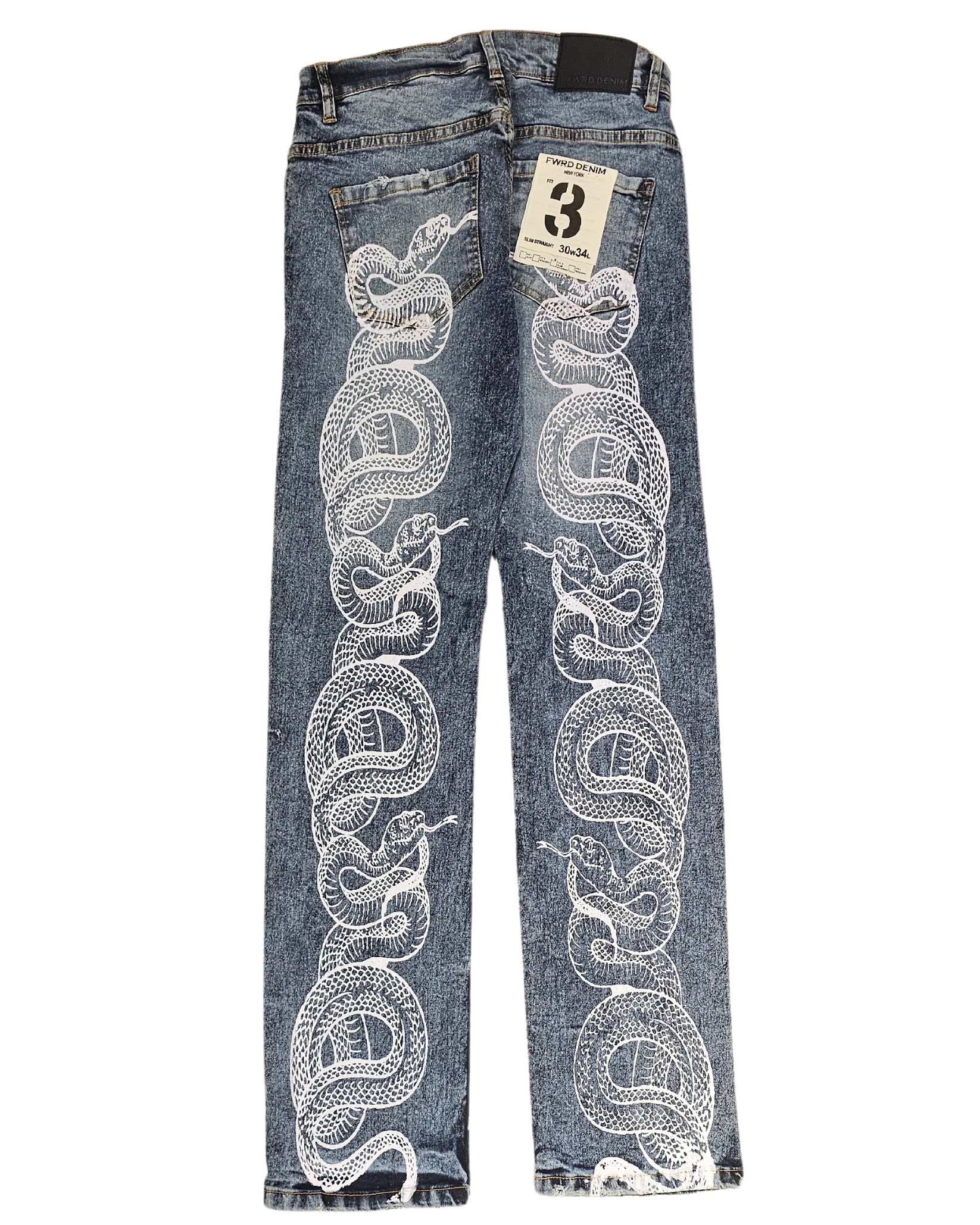 Snake Printed Denim Jean
