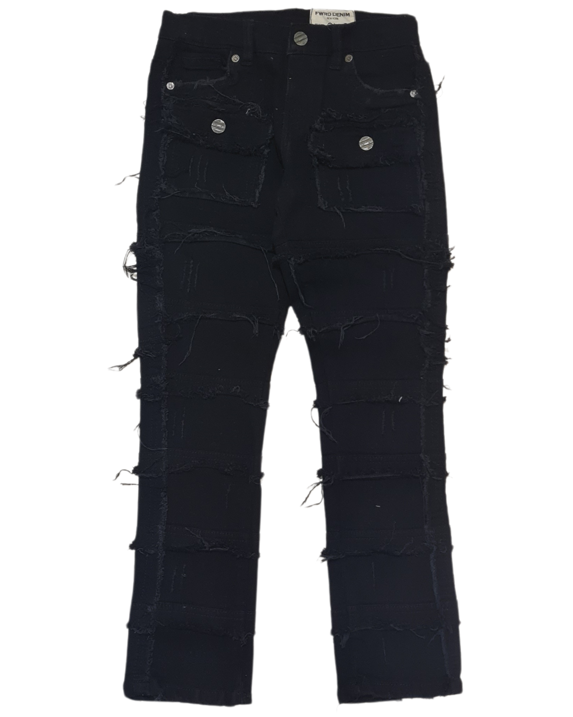 Kids Patchwork Stacked Jeans 33958K