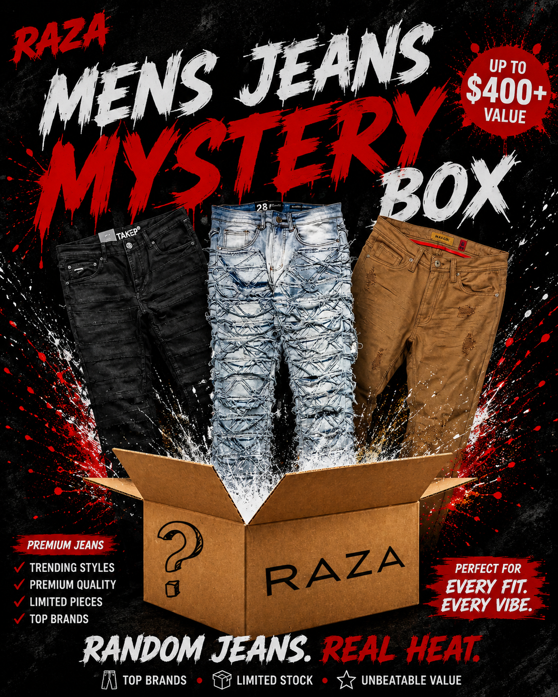 Mystery Box - 3 Random Men's Jeans